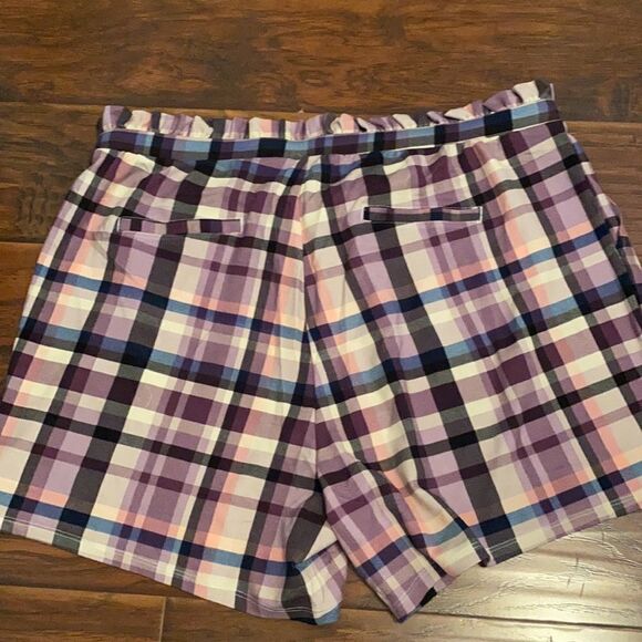Torrid Plaid Paper Bag Front Tie Shorts Casual Boho Contemporary Size 1X NEW - Picture 6 of 14